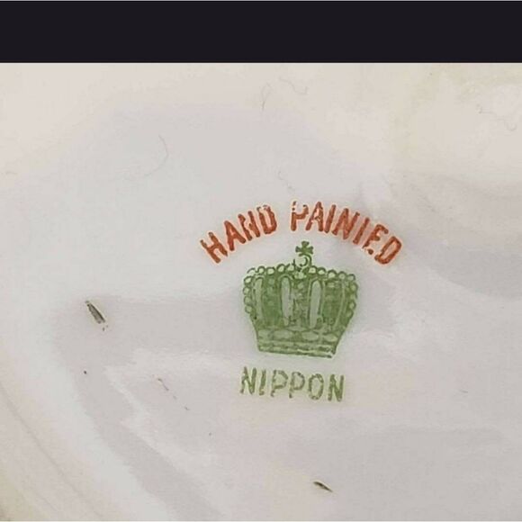 ANTIQUE NIPPON Porcelain Condiment Jar With Spoon Collectible - Picture 4 of 8